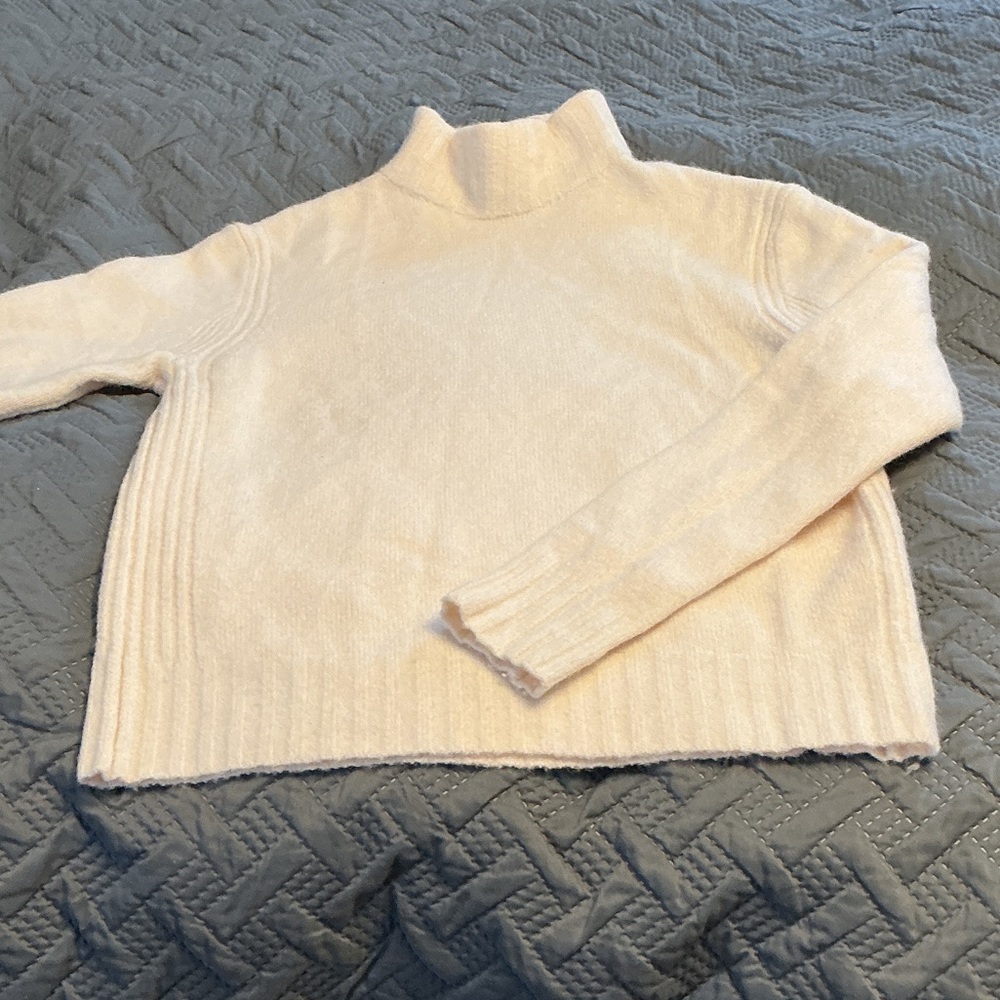 J. Crew Elegant Cream Turtleneck Sweater